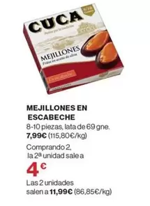 Oferta de Cuca - Mejillones En Escabeche por 7,99€ en Supercor