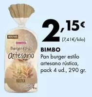 Oferta de Bimbo - Pan Burger Estilo Artesano Rustica por 2,15€ en Supermercados Lupa