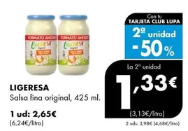 Oferta de Ligeresa - Salsa Fina Original por 2,65€ en Supermercados Lupa