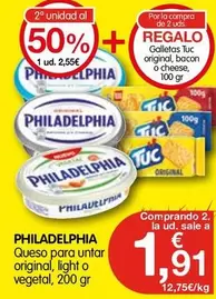 Oferta de Tuc - Queso Para Untar Original, Light O Vegetal por 2,55€ en CashDiplo