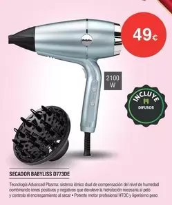 Oferta de Babyliss - Secador D773DE por 49€ en Milar