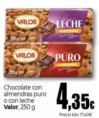Oferta de Valor - Chocolate Con Almendras Puro O Con Leche por 4,35€ en Unide Market