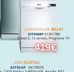 Oferta de Balay - Lavavajillas 3vf506bp 01301788 por 419€ en Master Cadena