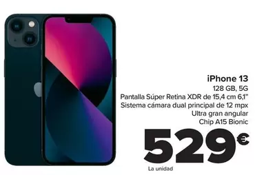 Oferta de Apple - Iphone 13 por 529€ en Carrefour