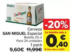 Oferta de San Miguel - Cerveza Especial por 9,6€ en Carrefour