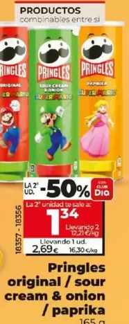 Oferta de Pringles - Original/Sour Cream & Onion/Paprika por 2,69€ en Dia
