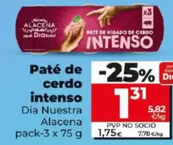 Oferta de Dia Nuestra Alacena - Paté De Cerdo Intenso por 1,31€ en Dia