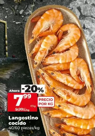 Oferta de Langostino Cocido por 7,99€ en Dia