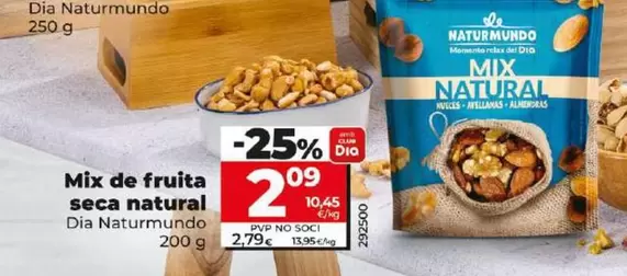 Oferta de Dia Naturmundo - Mix De Frutos Secos Naturales por 2,09€ en Dia