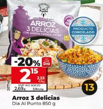 Oferta de Dia Al Punto - Arroz 3 Delicias  por 2,15€ en Dia