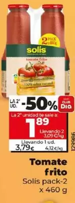 Oferta de Solís - Tomate Frito por 3,79€ en Dia