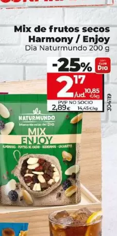 Oferta de Dia Naturmundo - Mix De Frutos Secos Harmony/Enjoy por 2,17€ en Dia