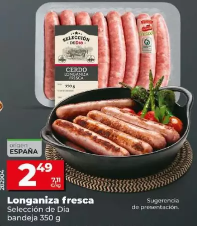 Oferta de Seleccion De Dia - Longaniza Fresca  por 2,49€ en Dia