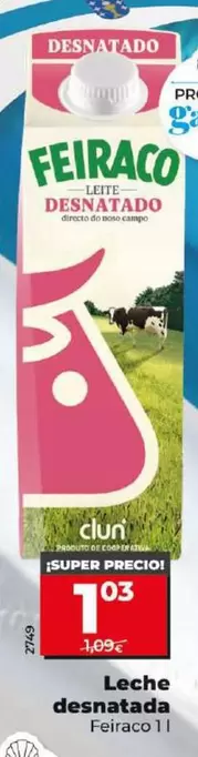 Oferta de Feiraco - Leche Desnatada por 1,03€ en Dia