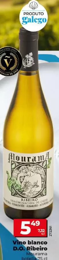 Oferta de Mourama - Vino Blanco D.O. Ribeiro por 5,49€ en Dia