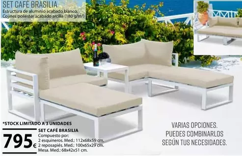Oferta de Brasilia - Set Cafe por 795€ en Tú Brico-Marian