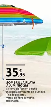 Oferta de Sistema - Sombrilla Playa Aluminio 2m por 35,95€ en Tú Brico-Marian