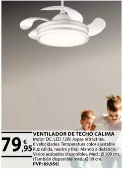 Oferta de Ventilador De Techo Calima  por 79,95€ en Tú Brico-Marian