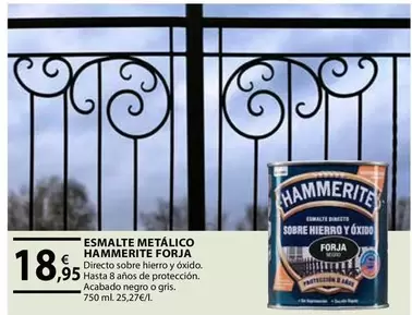 Oferta de Hammerite - Esmalte Metalico Hammerite Forja por 18,95€ en Tú Brico-Marian