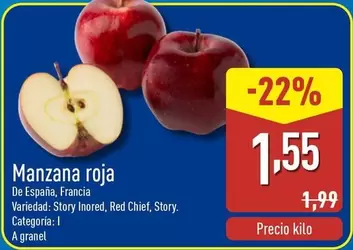 Oferta de Manzana Roja por 1,55€ en ALDI
