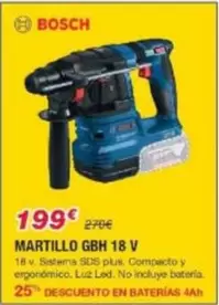 Oferta de Bosch - Martillo GBH 18 V por 199€ en Chafiras