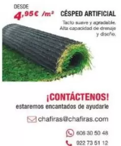 Oferta de Cesped Artificial por 4,95€ en Chafiras