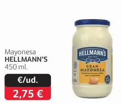 Oferta de Hellmann's - Mayonesa por 2,75€ en Gros Mercat
