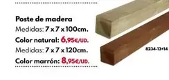 Oferta de Poste De Madera por 6,95€ en BricoCentro