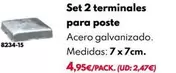 Oferta de Set 2 Terminales Para Poste por 4,95€ en BricoCentro