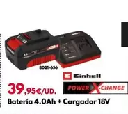 Oferta de Einhell - Batería 4.0Ah + Cargador 18V por 39,95€ en BricoCentro