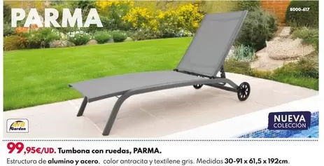 Oferta de Tumbona Con Ruedas Parma por 99,95€ en BricoCentro