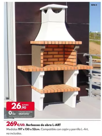 Oferta de Barbacoa De Obra L-Art por 269€ en BricoCentro