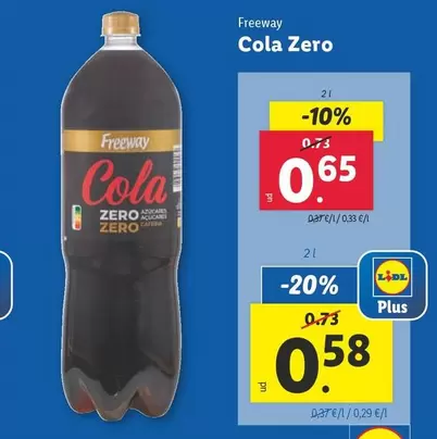 Oferta de Freeway - Cola Zero por 0,65€ en Lidl