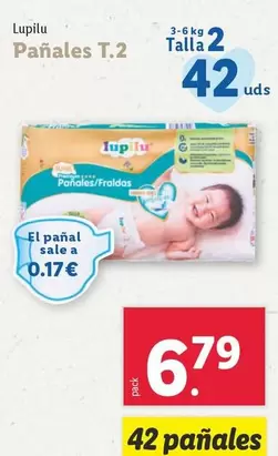 Oferta de Lupilu - Pañales T.2  por 6,79€ en Lidl