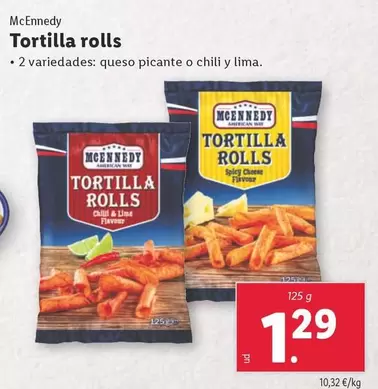 Oferta de Mcennedy - Tortilla Rolls por 1,29€ en Lidl