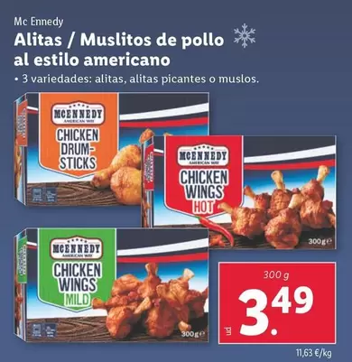Oferta de Mcennedy - Alitas/ Muslitos De Pollo Al Estilo Americano por 3,49€ en Lidl