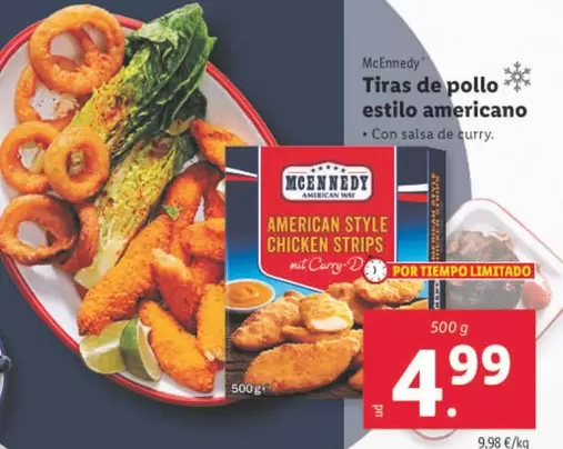 Oferta de Mcennedy - Tiras De Pollo Estilo Americano por 4,99€ en Lidl