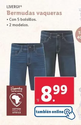 Oferta de Livergy - Bermudas Vaqueras por 8,99€ en Lidl