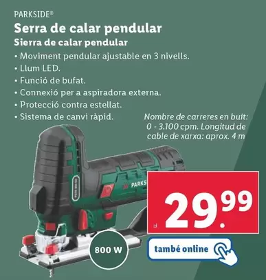 Oferta de Parkside - Sierra De Calar Pendular por 29,99€ en Lidl