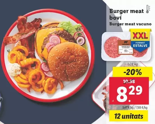 Oferta de Burger Meat Boví por 8,29€ en Lidl