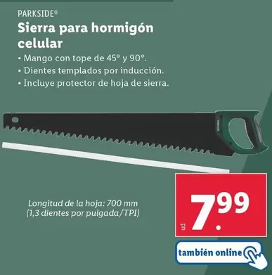 Oferta de Sierra Para Hormigon Celular por 7,99€ en Lidl