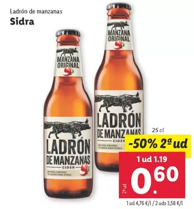 Oferta de Ladrón de Manzanas - Sidra por 1,19€ en Lidl
