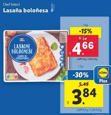Oferta de Chef select - Lasana Bolonesa por 4,66€ en Lidl