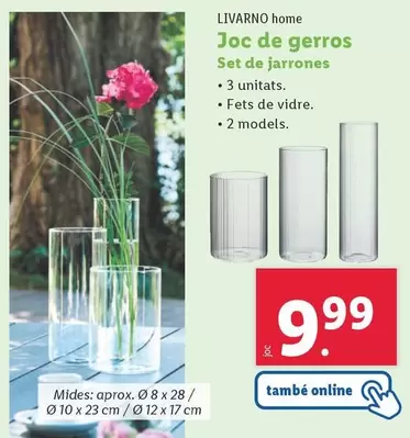 Oferta de Livarno Home - Set De Jarrones por 9,99€ en Lidl