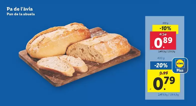 Oferta de Pan De La Abuela por 0,89€ en Lidl