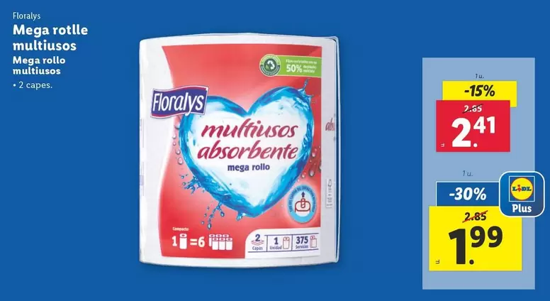 Oferta de Floralys - Mega Rotlle Multiusos por 2,41€ en Lidl