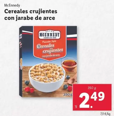 Oferta de Mcennedy - Cereales Crujientes Con Jarabe De Arce por 2,49€ en Lidl