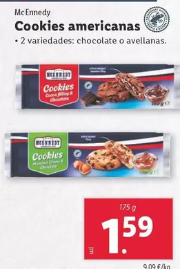 Oferta de Mcennedy - Cookies Americanas por 1,59€ en Lidl