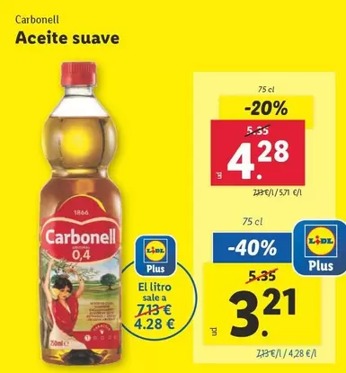 Oferta de Carbonell - Aceite Suave por 4,28€ en Lidl