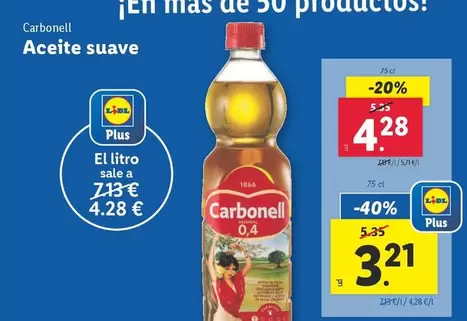 Oferta de Carbonell - Aceite Suave por 4,28€ en Lidl